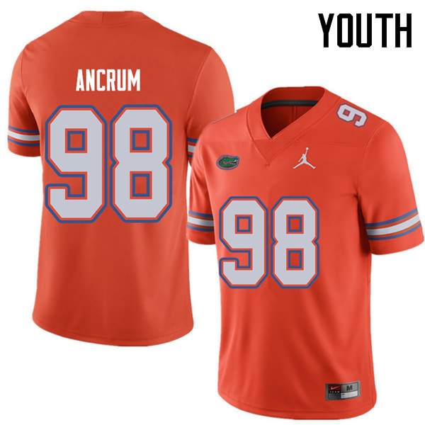 Youth NCAA Florida Gators Luke Ancrum #98 Stitched Authentic Jordan Brand Orange College Football Jersey ABE3165PT